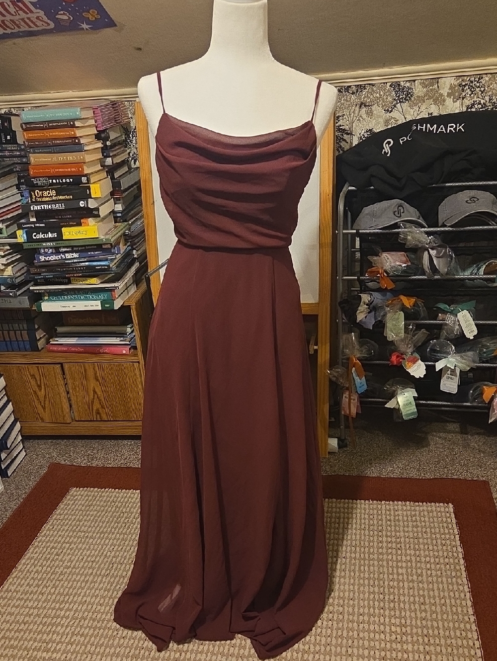 Long Prom Dress Maroon Womens 2